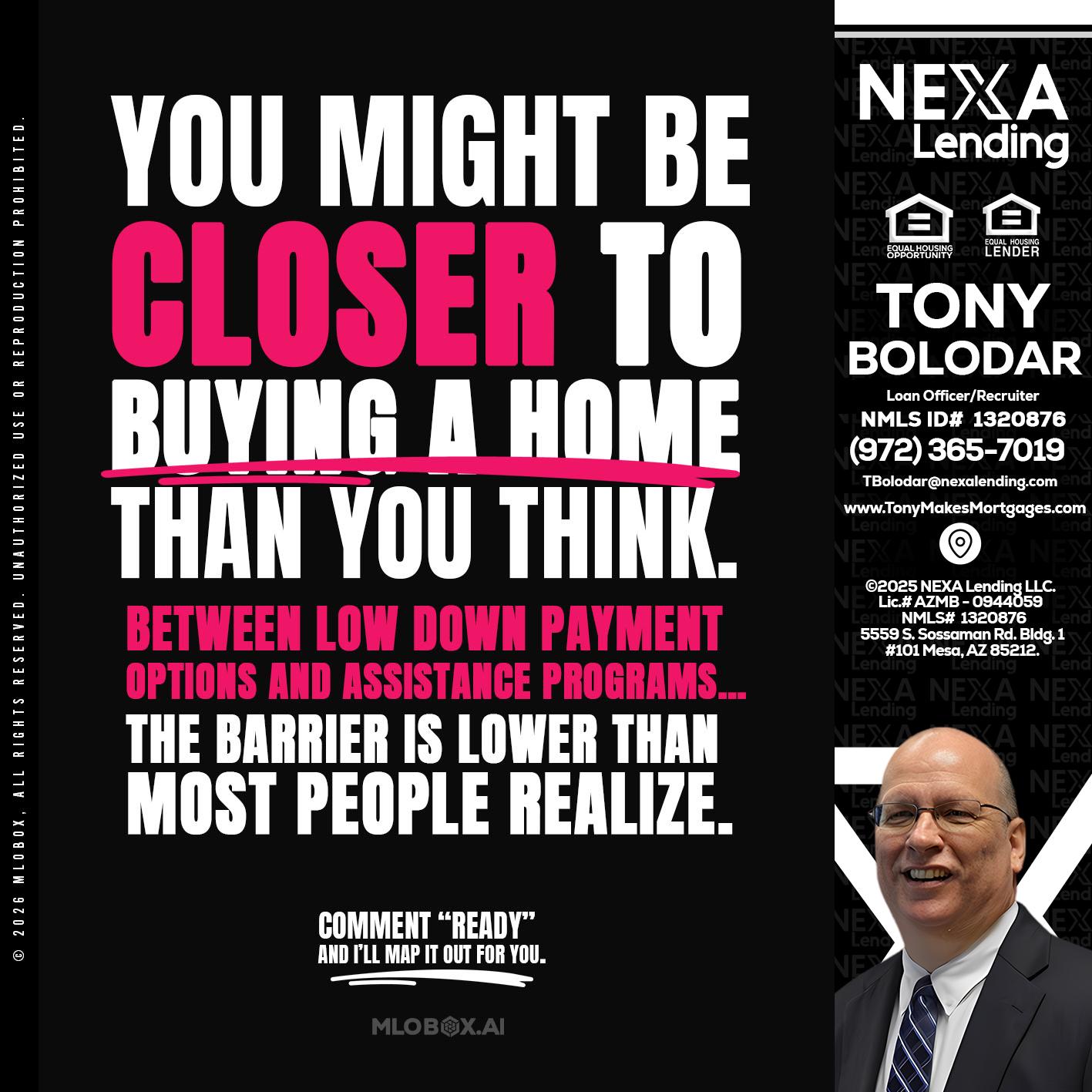 YOU MIGHT BE - Tony Bolodar -Loan Officer/Recruiter