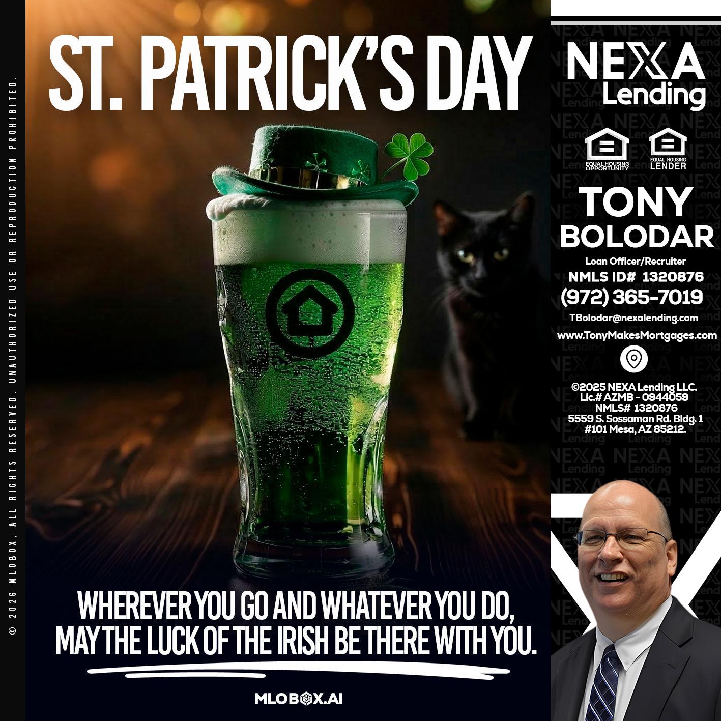 st. Patricks day - Tony Bolodar -Loan Officer/Recruiter