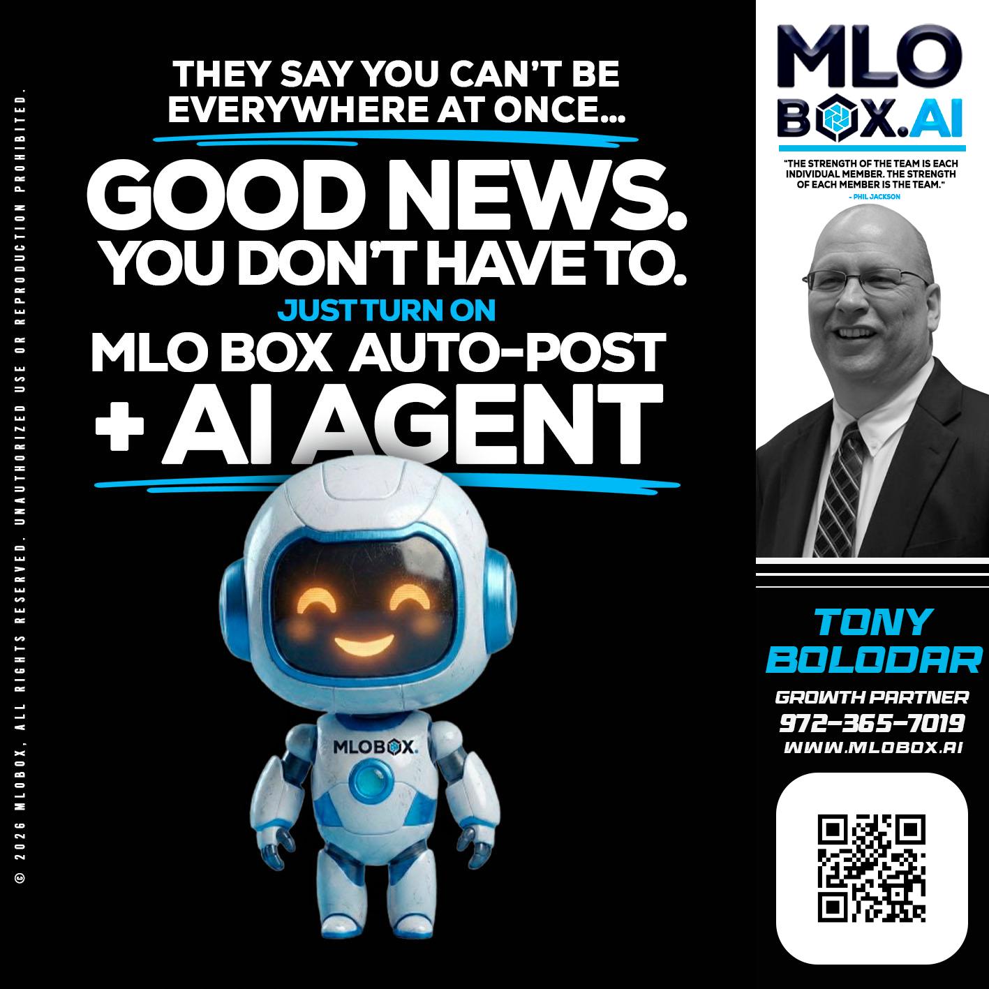 GOOD NEWS - Tony Bolodar -Loan Officer/Recruiter