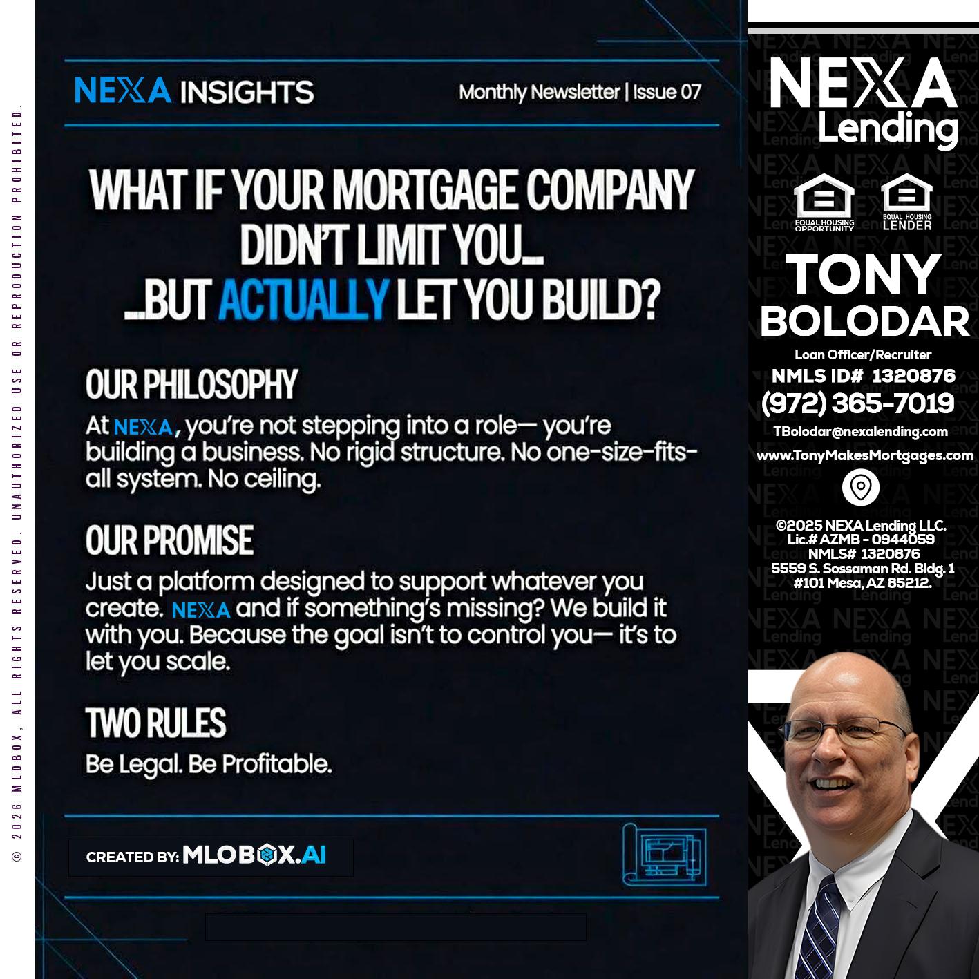 NEXA INSIGHTS - Tony Bolodar -Loan Officer/Recruiter