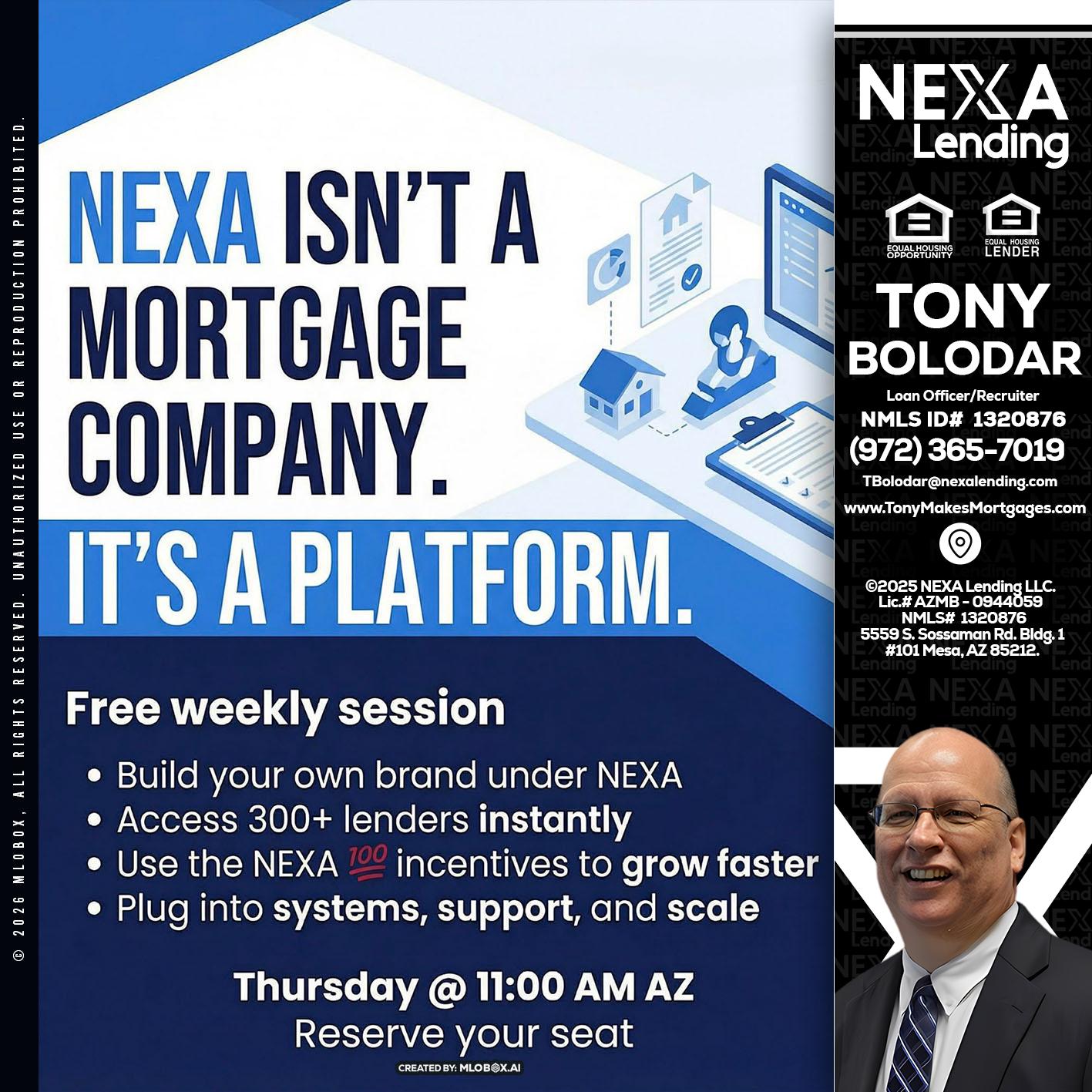 NEXA ISNT - Tony Bolodar -Loan Officer/Recruiter