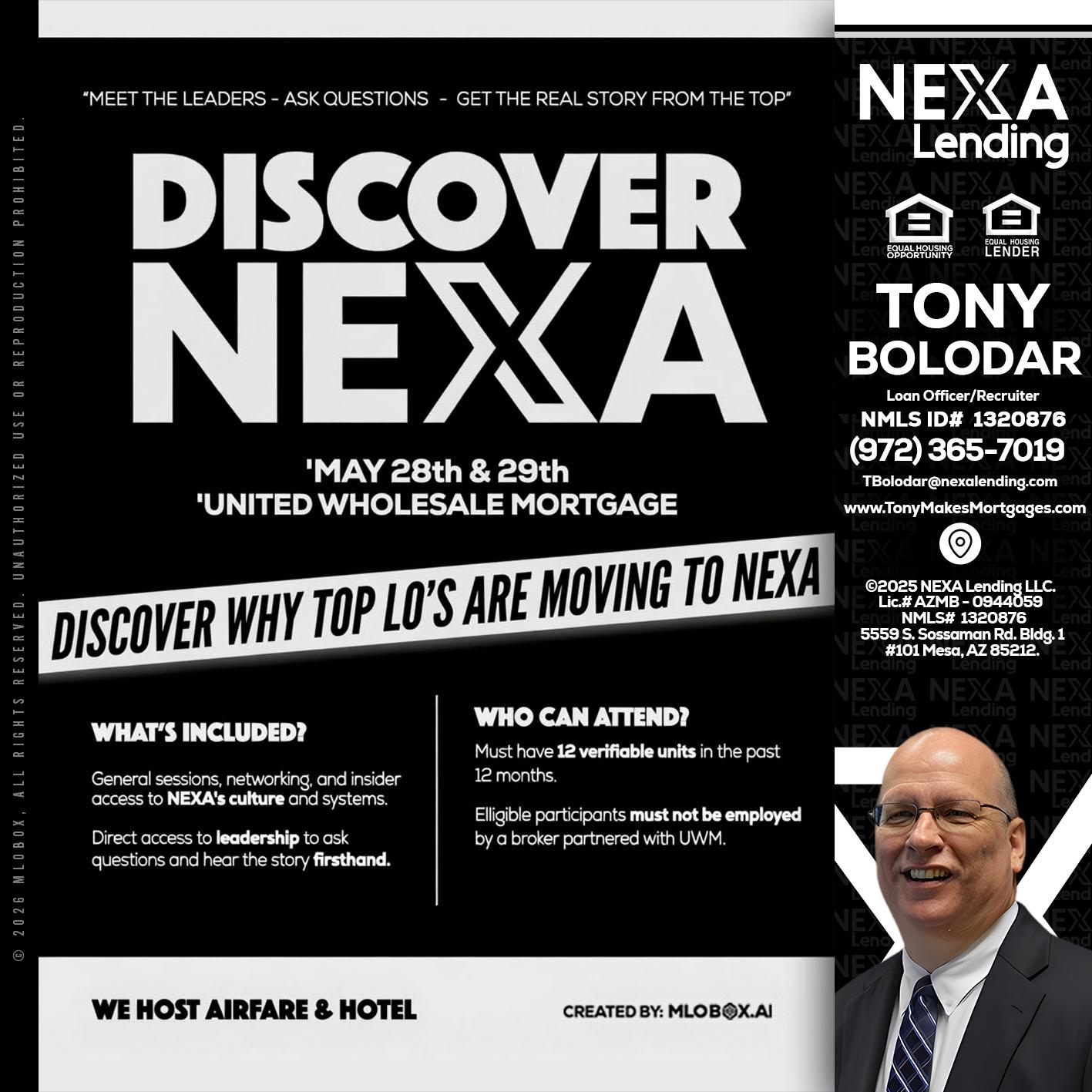 DISCOVER NEXA - Tony Bolodar -Loan Officer/Recruiter