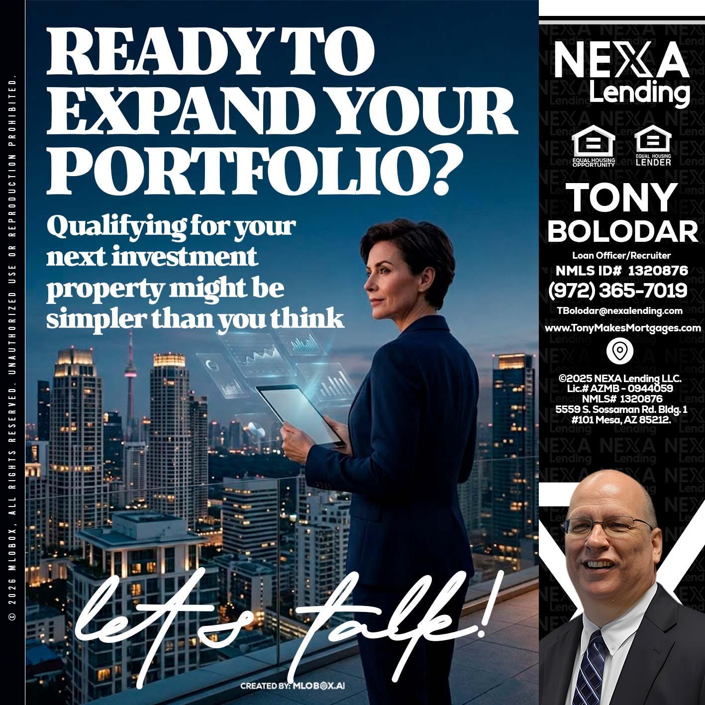 READY TO EXPAND - Tony Bolodar -Loan Officer/Recruiter