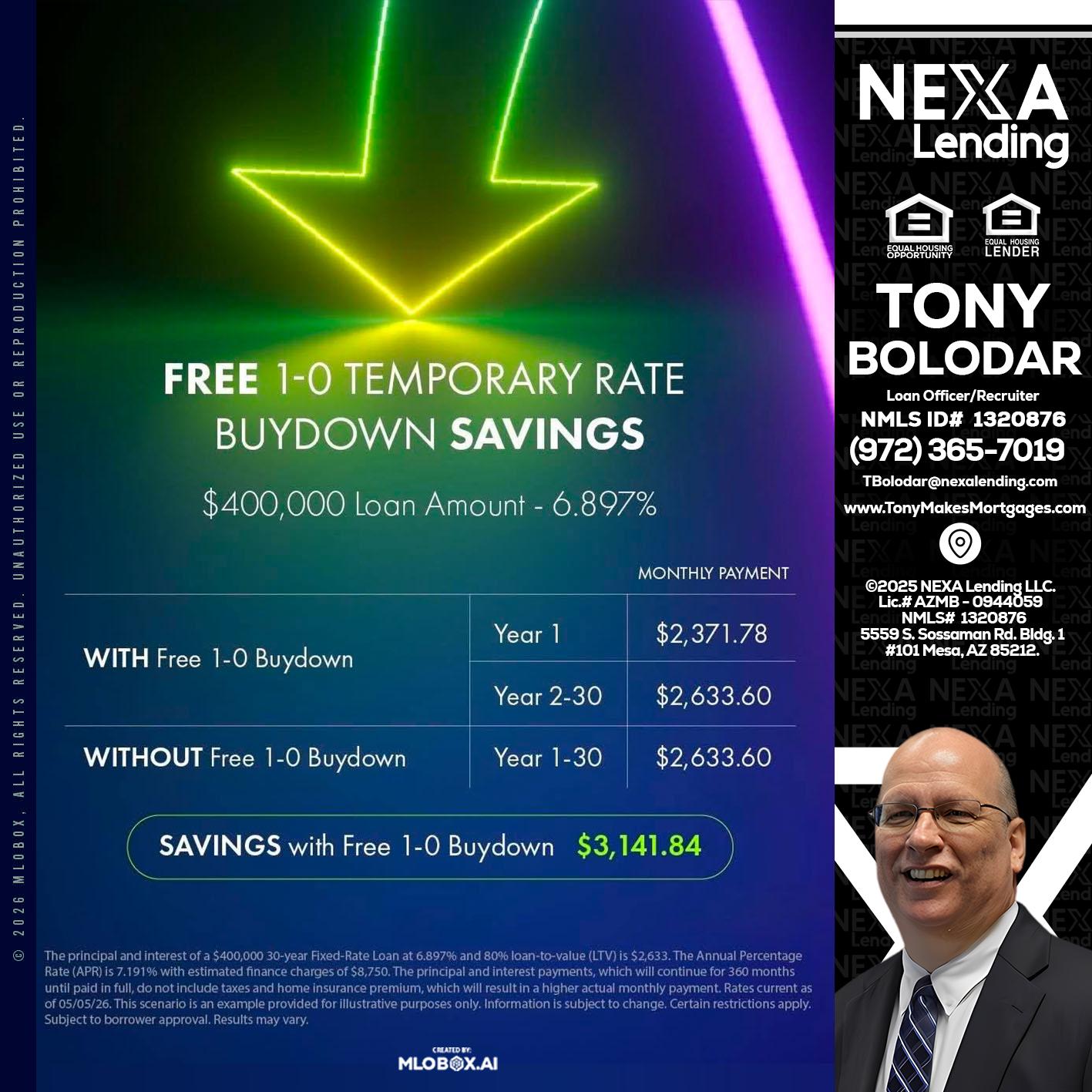 BUYDOWN - Tony Bolodar -Loan Officer/Recruiter
