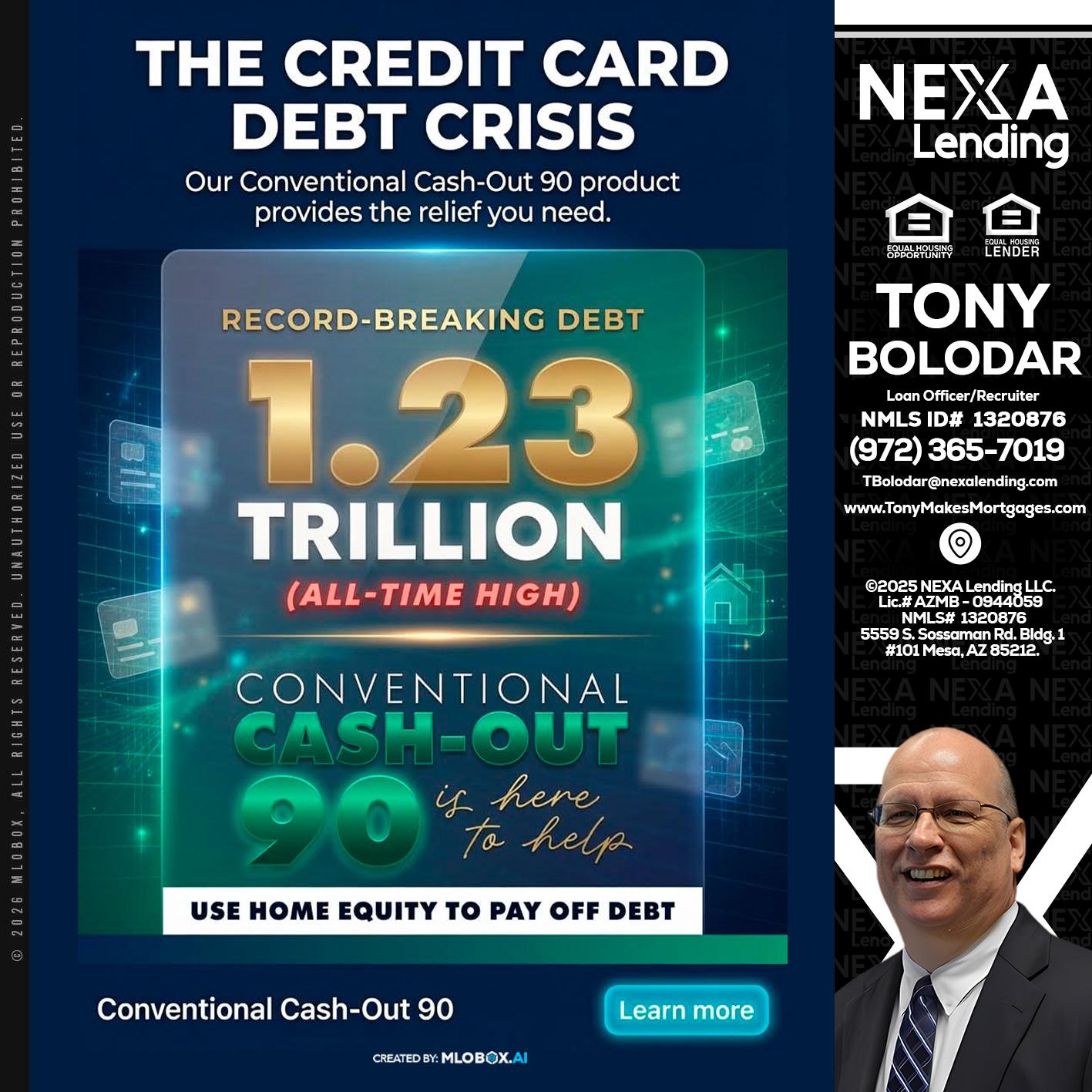THE CREDIT CARD - Tony Bolodar -Loan Officer/Recruiter
