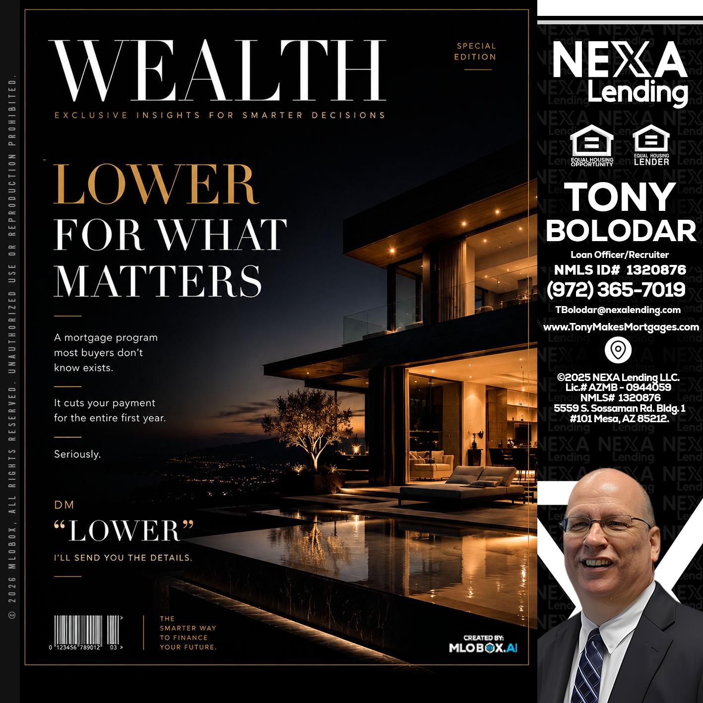 WEALTH - Tony Bolodar -Loan Officer/Recruiter