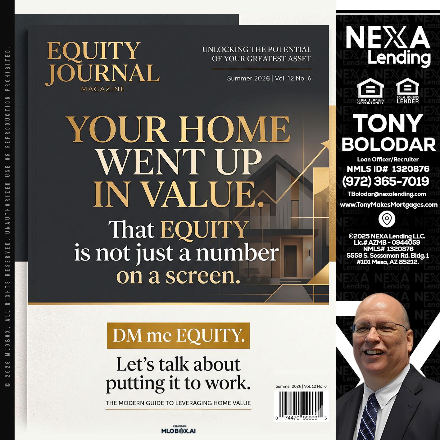 YOUR HOME - Tony Bolodar -Loan Officer/Recruiter