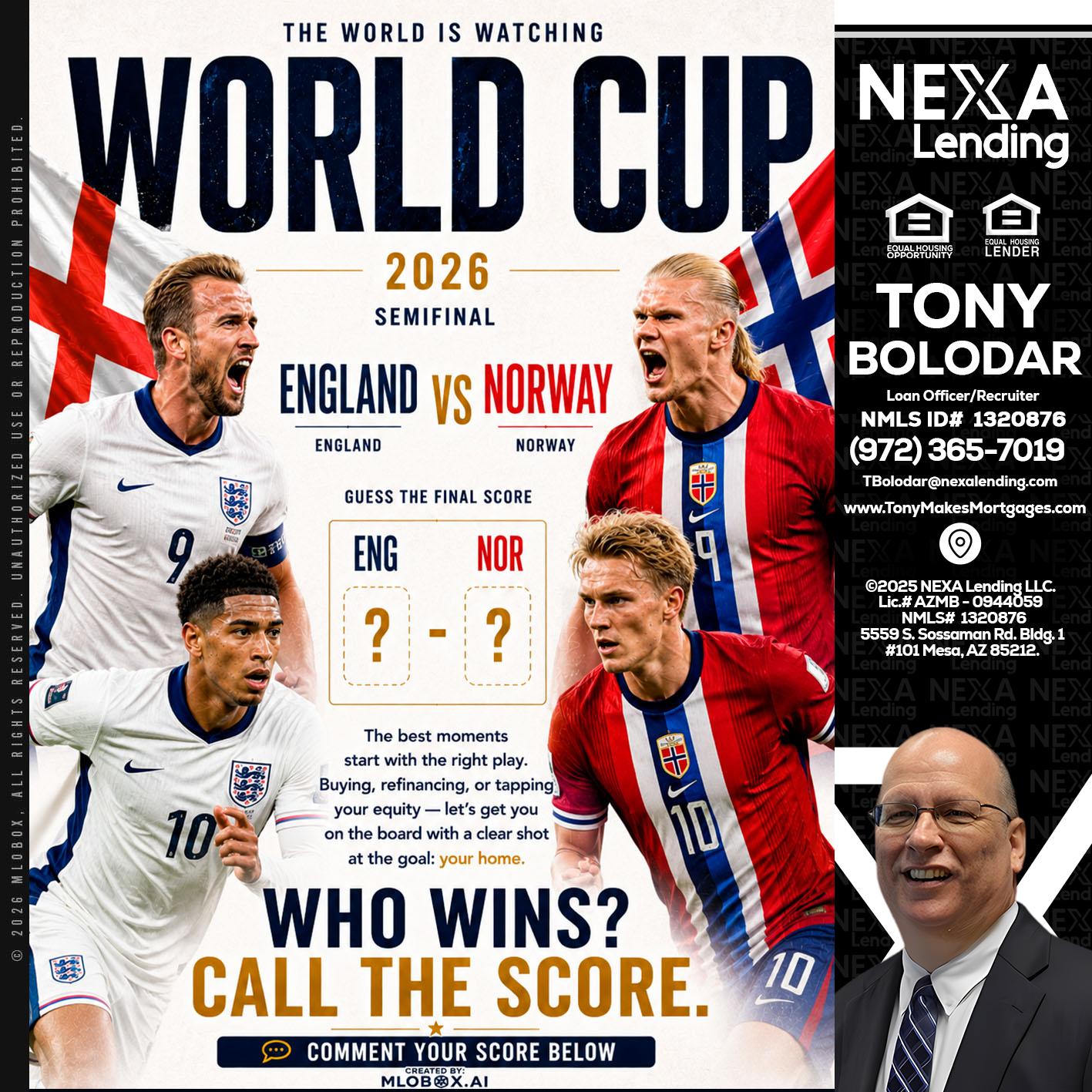 WORLD CUP 2026 - Tony Bolodar -Loan Officer/Recruiter