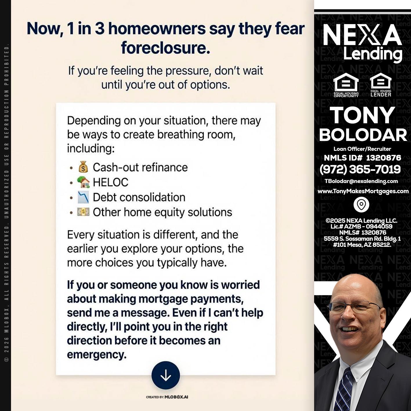 NOW, 1 IN 3 - Tony Bolodar -Loan Officer/Recruiter