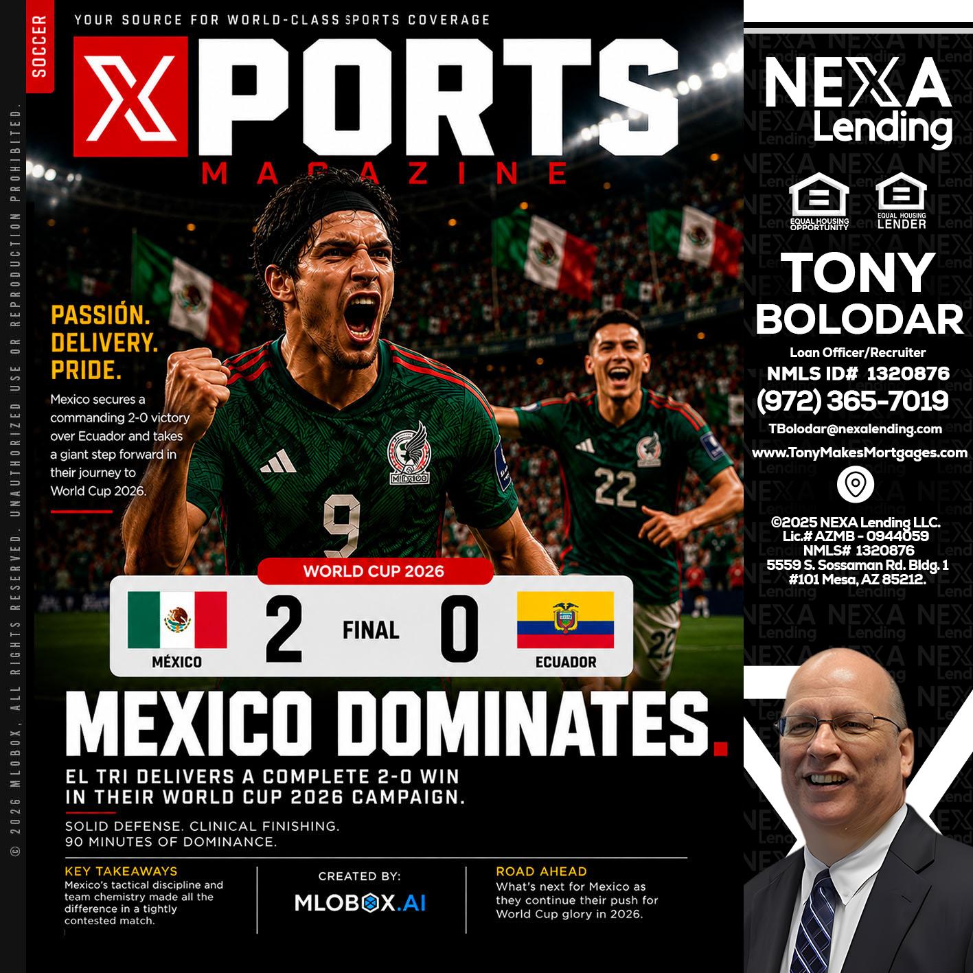 XPORTS MEX 2-0 ECUADOR - Tony Bolodar -Loan Officer/Recruiter