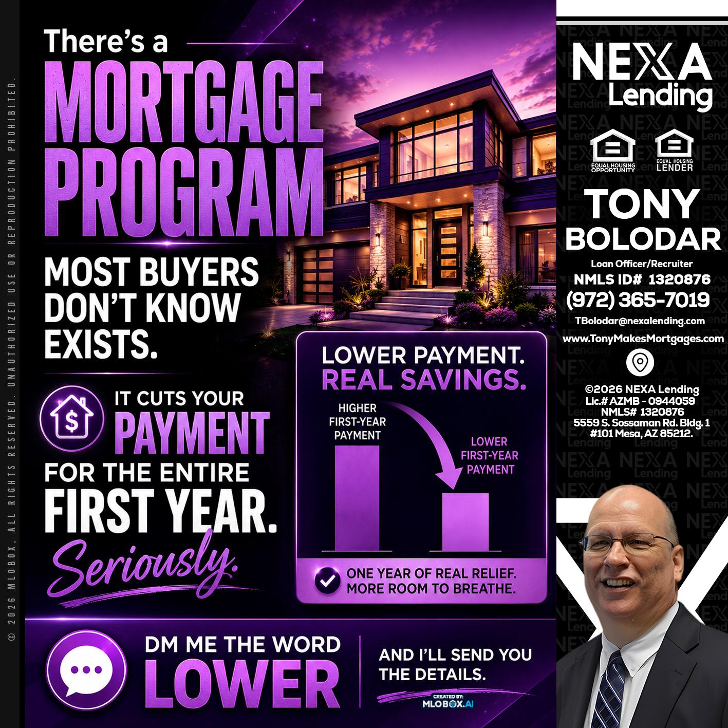 MORTGAGE PROGRAM - Tony Bolodar -Loan Officer/Recruiter