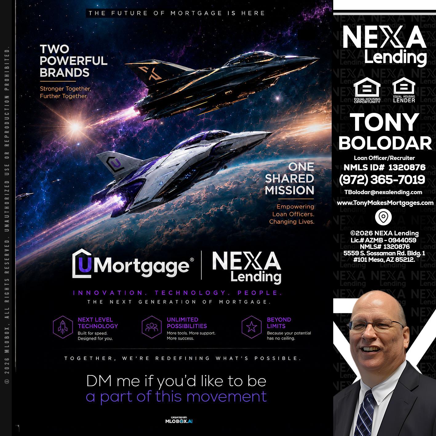 U Mortgage + NEXA lending - Tony Bolodar -Loan Officer/Recruiter