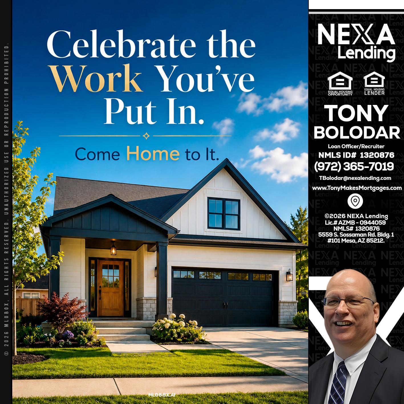 celebrate Labor Day - Tony Bolodar -Loan Officer/Recruiter